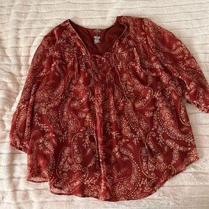 Paisley Red Women's Top